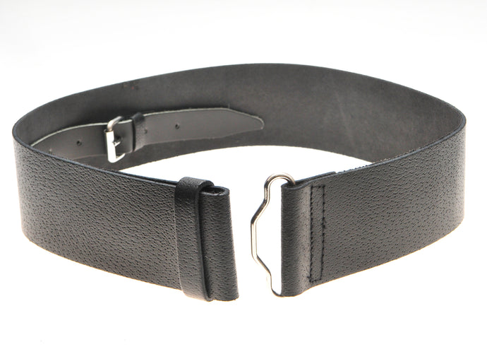 Black Leather Unlined Kilt Belt