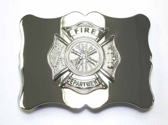 Fire Department Kilt Belt Buckle - Chrome
