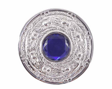 Load image into Gallery viewer, Thistle Plaid Brooch with Stone Chrome Finish - GMP38CP
