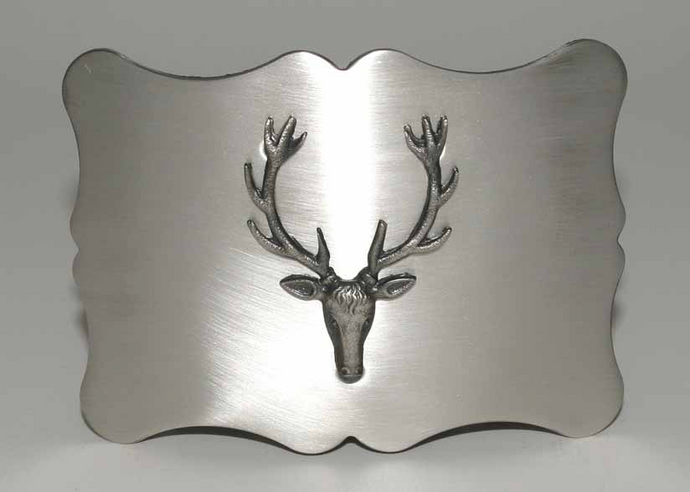 Traditional Stag Belt Buckle - Antique