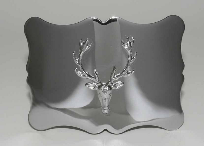 Traditional Stag Belt Buckle - Chrome