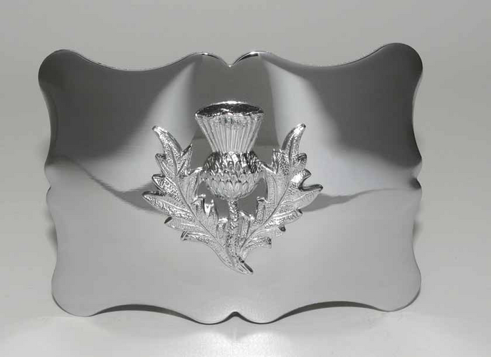Traditional Thistle Belt Buckle - Chrome