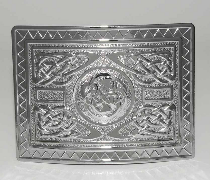 Highland Swirl Belt Buckle - Chrome