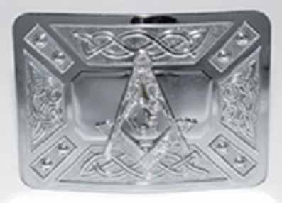 Masonic Celtic Dress Belt Buckle - Chrome