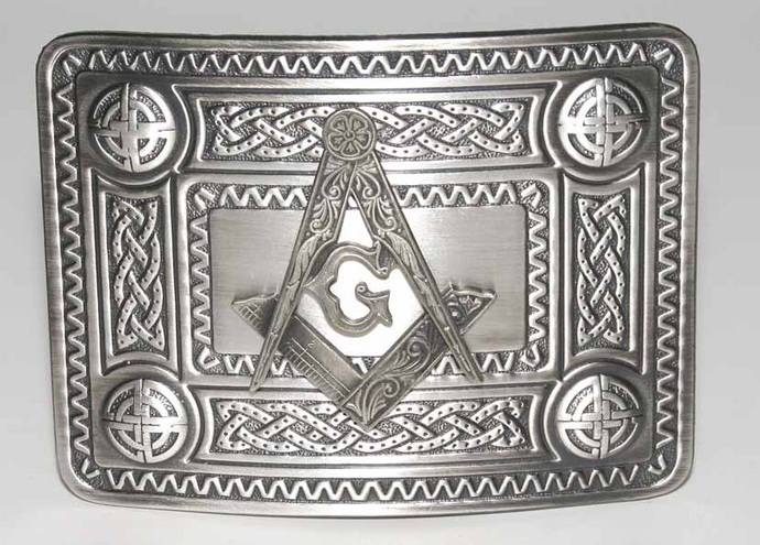 Masonic Celtic Knot Belt Buckle - Antique