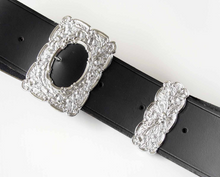 Load image into Gallery viewer, Pipers Black PVC Cross Belt
